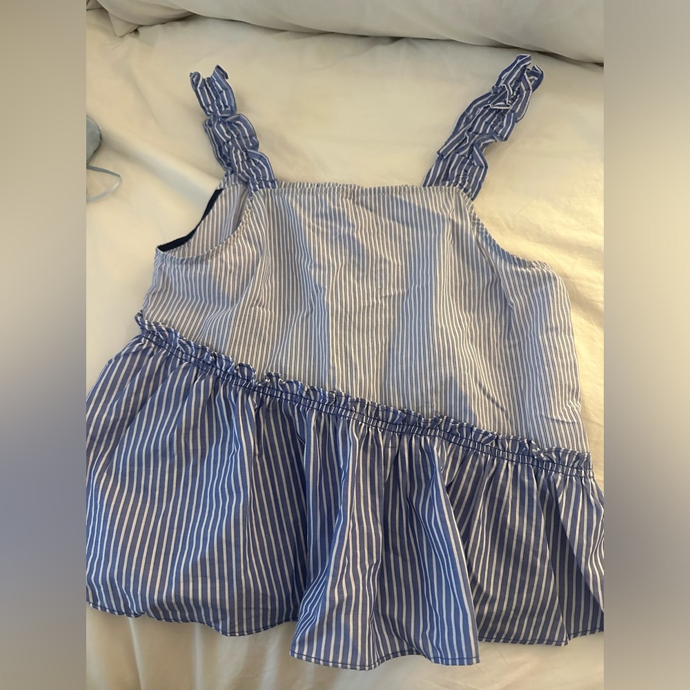 Zara Blue and White Striped Dress